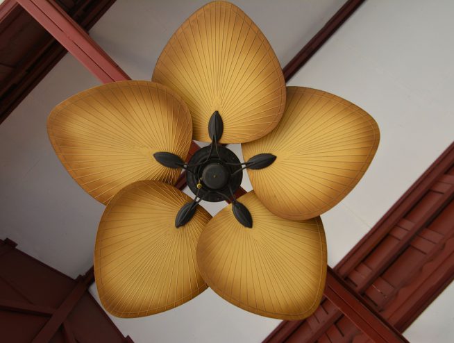 Ceiling fan installation by licensed electrician